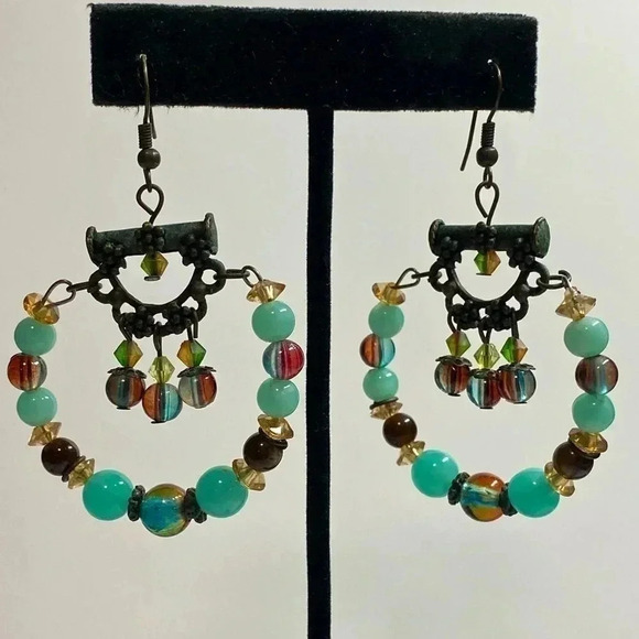 BEADED PIERCED EARRINGS - Picture 1 of 7
